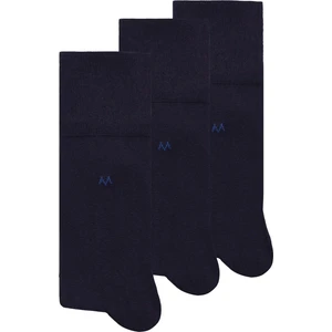 Pamuklu Lacivert Üçlü Çorap Seti