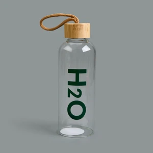 H2O Bambu Kapaklı Cam Matara 800 ml