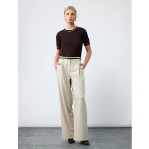 Kısa Kollu Bisiklet Yaka Triko Kazak