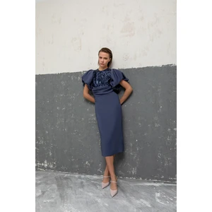 Payet Detaylı Balon Kol Elbise 26W40871