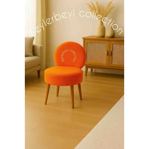 Makyaj Masası Pufu, Sırtlı Puf, Tedy  Kumaş, Dekoratif Puf ,mini Berjer