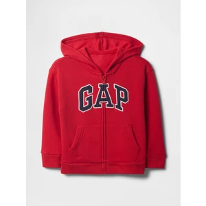 Erkek Bebek Kırmızı Gap Logo Fermuarlı Sweatshirt