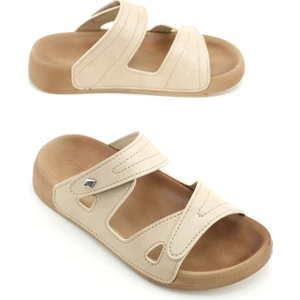 Kadın Yazlık Suni Deri Cırt Cırtlı Ayarlanabilir Rahat Taban Günlük Terlik