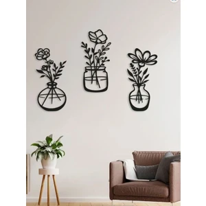 Ev Ofis Mutfak ve Banyo Için Ahşap Dekoratif Duvar Vazo Çiçekler Vase 35X15CM