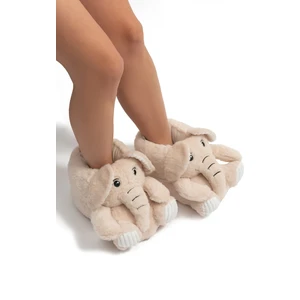 Elfi Kadın Hayvanlı Panduf Bej 36/41