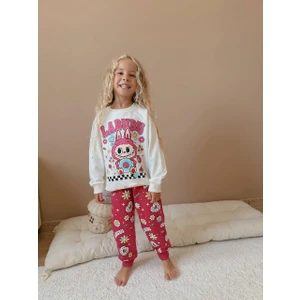 Cg Kids Labubu Baskılı Eşofman Takımı 2 Iplik Kız Çocuk Alt Üst Takım (Çok Tatlı Şeker Pembe Renktir Resimde Koyu Cıkmıştır.)