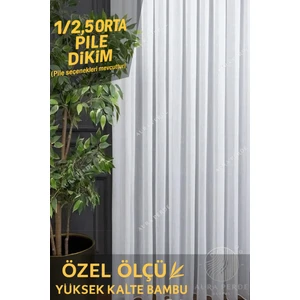 Lüks Yeni Sezon Tac Bambu Tül Perde 1/2,5 Normal Pile Bambu Tül Perde Ütü Istemez Yıkanabilir Özellikli