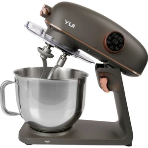 M218 Easy Chef Gri/gold Stand Mikser 1800W Motor Gücü 8l Kapasite Dayanıklı Döküm Metal Gövde