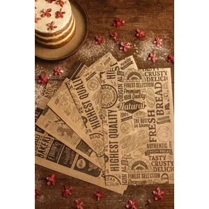 Kendinden Desenli Yağlı Kağıt - Vintage Gazete Desen - Sunum Kağıdı - 50 Adet Karışık Desen