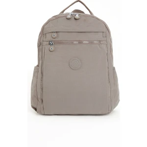 Unisex Suya Dayanıklı Krinkıl Kumaş Çok Gözlü Krem Laptop Okul ve Sırt Çantası