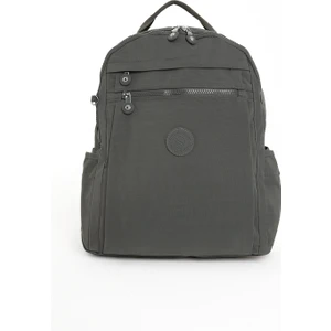 Unisex Suya Dayanıklı Krinkıl Kumaş Çok Gözlü Krem Laptop Okul ve Sırt Çantası