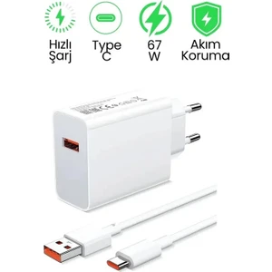 Xiaomi Mi Mobil Uyumlu 67W  Hızlı Şarj Aleti Adaptör+Kablo Set Orijinal