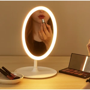 LED Işıklı & Dokunmatik ve Organizerli Şarjlı Oval Makyaj Aynası