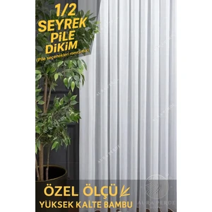 Lüks Yeni Sezon Taç,bambu Tül Perde 1/2 Seyrek Pile Bambu Tül Perde Ütü Istemez Yıkanabilir Özellikli