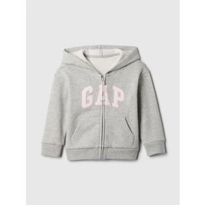 Kız Bebek Gri Gap Relaxed Logo Fermuarlı Sweatshirt