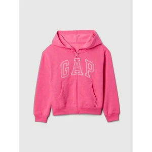 Kız Çocuk Pembe Gap Logo Heritage Fermuarlı Sweatshirt