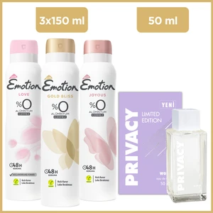 Limited Edition Woman Edt 50 ml & Emotion Gold Bliss, Joyous, Love 3X150 ml