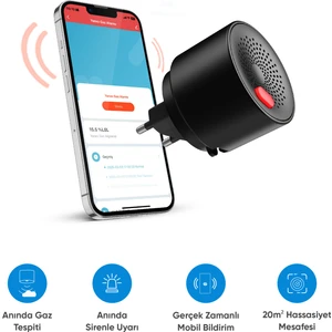 Akıllı Yanıcı Gaz Alarmı Mobil Bildirim ve Sesli Uyarı