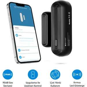 Akıllı Kapı ve Pencere Alarmı Wi-Fi Kontrollü ve Yüksek Alarm Sesi