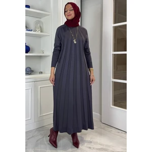 Beyza Fitilli Triko Elbise Antrasit