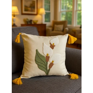 Comfort Punch Desenli Kırlent Kılıfı Kare Dekoratif Bohem Nakışlı Koltuk Yastık Kılıfı Panç