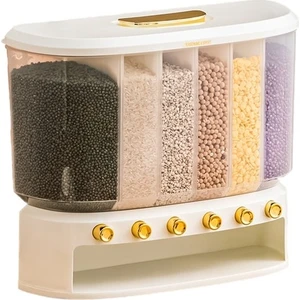 Love Home Tahıl ve Tahıl Depolama Pirinç Kutusu Büyük Kapasiteli Bölme Pirinç Varil Ev Saklama Kutusu 10KG Ayrılmış Çeşitli Tahıl Tankı Deliksiz 10KG (Yurt Dışından)