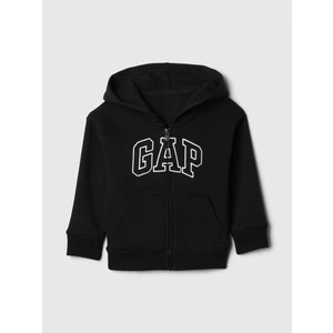 Erkek Bebek Siyah Gap Logo Fermuarlı Sweatshirt