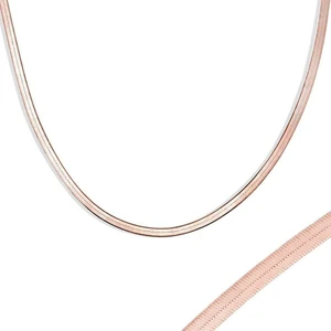 Choice Silver Italyan Yassı Zincir Gümüş Rose