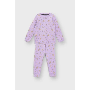 Kalp Desenli %100 Pamuk Kız Çocuk Pijama Takımı