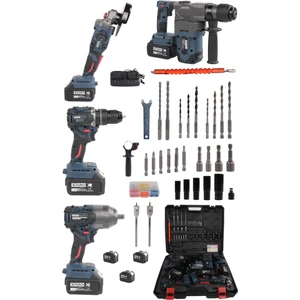 Profesyonel 4'lü Set 1400NM Torklu Somun - Darbeli Matkap-Taşlama-Profesyonel Kırıcı Hilti