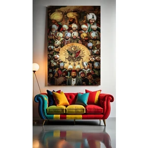 Özkacar Group Osmanlı Padişahları Ev Duvar Salon Güzellik Salonu Ofis Dükkan Dekarasyon Kanvas Tablo