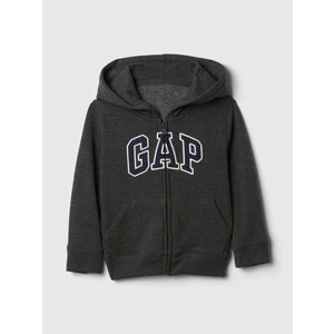 Erkek Bebek Koyu Gri Gap Logo Fermuarlı Sweatshirt