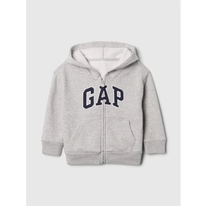Erkek Bebek Gri Gap Logo Fermuarlı Sweatshirt