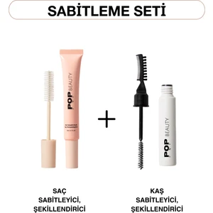 Pop Beauty Saç & Kaş Sabitleyici, Şekillendirici Set (Saç Pürüzsüzleştirici, Kaş Sabitleyici)