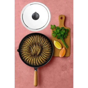 Kapaklı Döküm Granit Balık ve Börek Tavası 34 cm