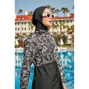 Remsa Mayo Paraşüt Tam Kapalı Tesettür Mayo Beyaz Yaprak 2112 Pınar