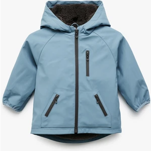 Kapşonlu Suni Deri Cep Detaylı Fermuarlı Yağmurluk