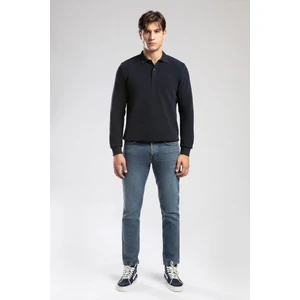 Newblend Erkek Polo Yaka Sweatshirt Lacivert