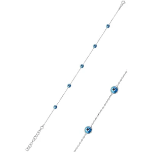 Söğütlü Silver 925 Ayar Gümüş Rodyum Kaplama Cam Nazar Gözlü Bileklik – Şık ve Koruyucu Takı Tasarımı