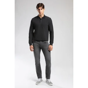 Newblend Erkek Polo Yaka Sweatshirt Antrasit