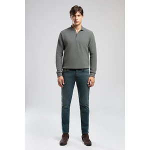 Newblend Erkek Polo Yaka Sweatshirt Olive