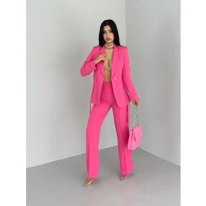 Kuşaklı Ceket Pantolon Takım