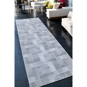 Aksu Jayla Gri Kaymaz Tabanlı Kesme Kabartmalı Salon Koridor Mutfak Halı