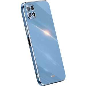 Digital Computer Home Xınlı Telefon Kılıfı Samsung Galaxy A22 5g (Ab Sürümü), Elektrokaplama Altın Kenar Darbeye Dayanıklı Tpu Koruyucu Kılıf-Mavi (Yurt Dışından)