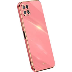 Digital Computer Home Xınlı Telefon Kılıfı Samsung Galaxy A22 5g (Ab Sürümü), Elektrokaplama Altın Kenar Darbeye Dayanıklı Tpu Koruyucu Kılıf-Kırmızı (Yurt Dışından)