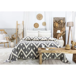 Hb&victory Müslin 7 Katlı Jakarlı %100 Pamuk Battal Boy Antrasit Yorgan 240X260 Cm.