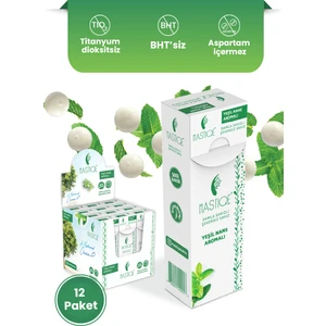 Yeşil Nane Aromalı Damla Sakızlı Şekersiz Sakız 20  gr x 12 Adet