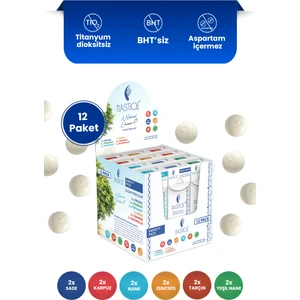 Doğal Aromalı Damla Sakızlı Şekersiz Sakız-Karışık Paket 12 Adet