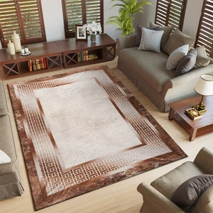 Kadife Dokulu, Lastikli, Sünger Apreli, Kaymaz Taban, Yıkanabilir Modern Desenlerde Halı Örtüsü - 6 M2