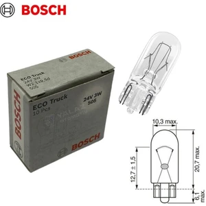 Bosch 24V Dipsiz Ampul T10 3W 10 Adet
